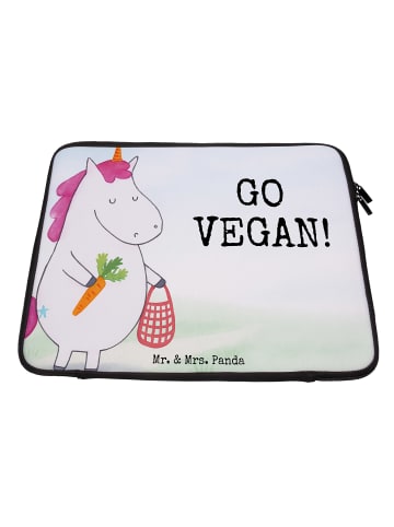 Mr. & Mrs. Panda Laptop Tasche Einhorn Vegan Design mit Spruch in Weiß