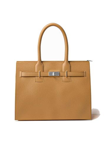 Kmisso Henkeltasche Echt Leder in Taupe chiaro