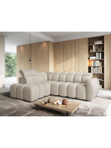 MF Design Eagle Recamiere Links in Beige -  (L) 208 x (B) 258 x (H) 107 cm
