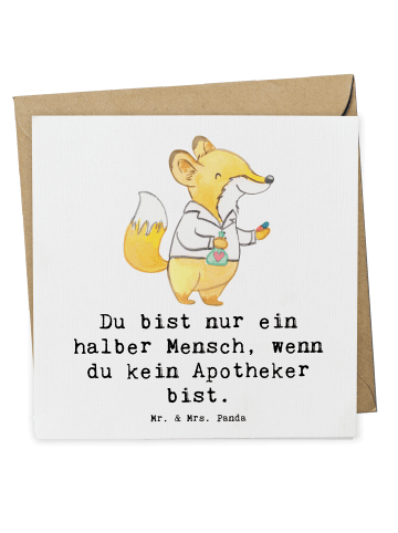 Mr. & Mrs. Panda Grußkarte Apotheker Herz mit Spruch in Weiß