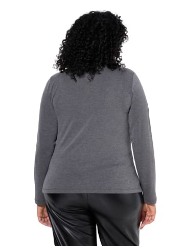 Ulla Popken Langarmshirt in mittel grau melange