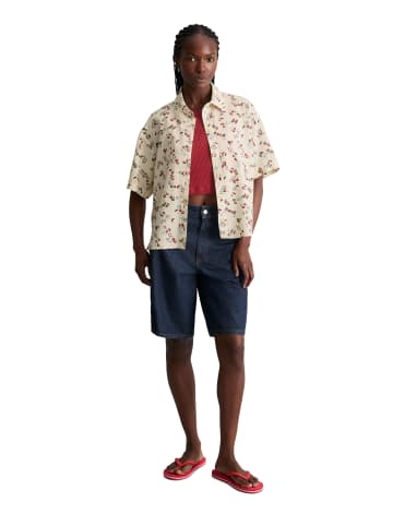 Marc O'Polo DENIM Print-Kurzarmbluse relaxed in Offwhite