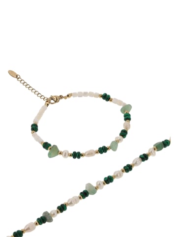 usha FESTIVAL Women Jewelry Set With Necklace And Bracelet in Emerald White