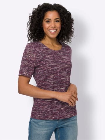 Sieh an! Rundhalsshirt in malve-traube-bedruckt