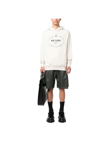 PRADA Hoodie mit Logo Print  Weiß