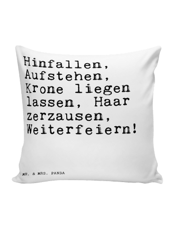 Mr. & Mrs. Panda Kopfkissen Hinfallen, Aufstehen, Krone liegen..... in Weiß