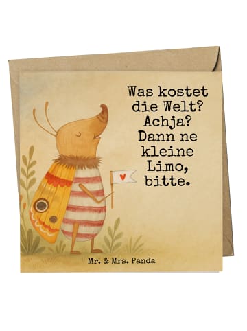 Mr. & Mrs. Panda Einladungskarte Nachtfalter Fähnchen Design mit... in Weiß