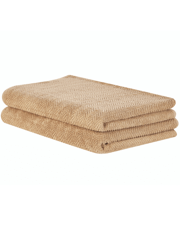 Beliani 2er-Set Handtuch MITIARO in Beige