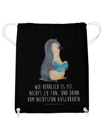 Mr. & Mrs. Panda Beutel Pinguin Buch mit Spruch in Schwarz