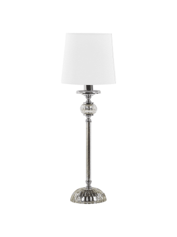 Beliani Tischleuchten KUBENA in Weiß/Silber - (W) 18 x (H) 62 x (L) 18 cm