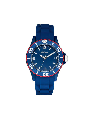s.Oliver Quarzuhr Silikon, Kunststoff in blau
