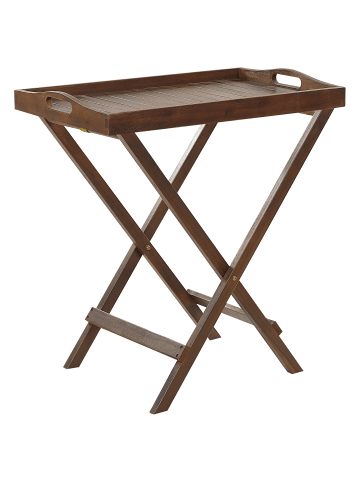 Beliani Beistelltisch AMANTEA in Dunkler Holzfarbton - (W) 45 x (H) 73 x (L) 68 cm