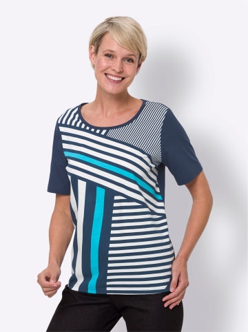 Sieh an! Kurzarm-Shirt in dunkelblau-türkis