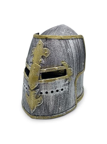 Bestsaller Ritterhelm mit klappbarem Visier für Kinder, Kunststoff in Silber/Gold