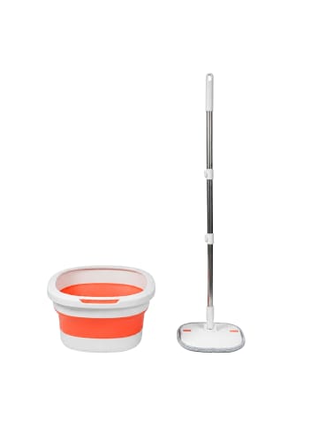relaxdays Wischmopp -Set in Weiß/ Orange - 3,8 l