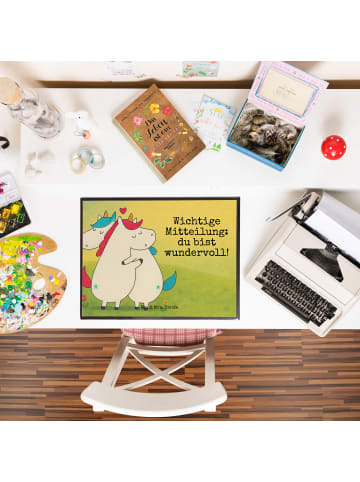 Mr. & Mrs. Panda Tischschoner Einhorn Mitteilung Design mit Spruch in Weiß