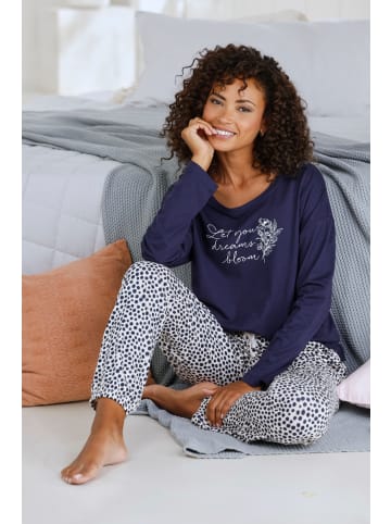 VIVANCE DREAMS Pyjamahose in rosa-schwarz-gepunktet