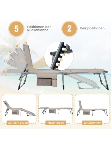 COSTWAY Sonnenliege mit Gesichtsöffnung in Sand