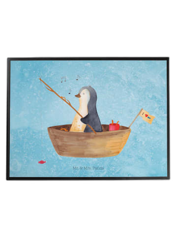 Mr. & Mrs. Panda Schreibunterlage Pinguin Angelboot ohne Spruch in Eisblau