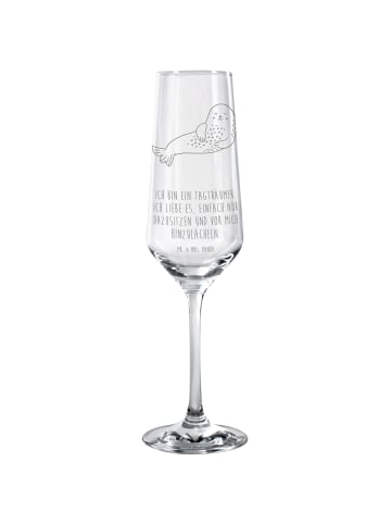 Mr. & Mrs. Panda Sektglas Robbe Lachen mit Spruch in Transparent