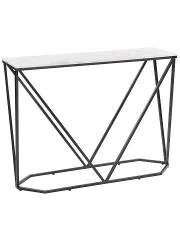 Beliani Konsolentisch HAZEN in Weiß/Schwarz - (W) 100 x (H) 75 x (L) 30 cm