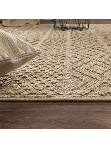 KADIMA DESIGN Teppich Kurzflor Struktur Wohnzimmer in Natur