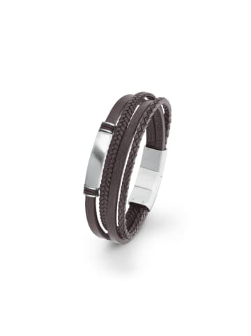S. Oliver Leder, Edelstahl Armband 20 cm