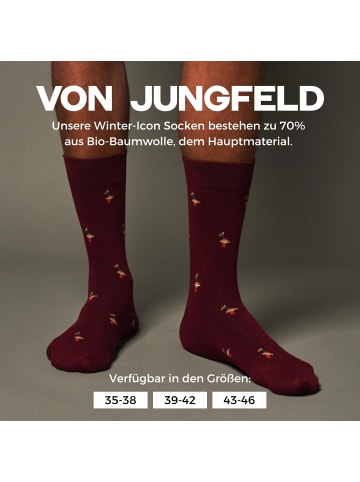 von Jungfeld Signature Icons mit Weihnachtsmotiven in Duck Xmas Maroon Red