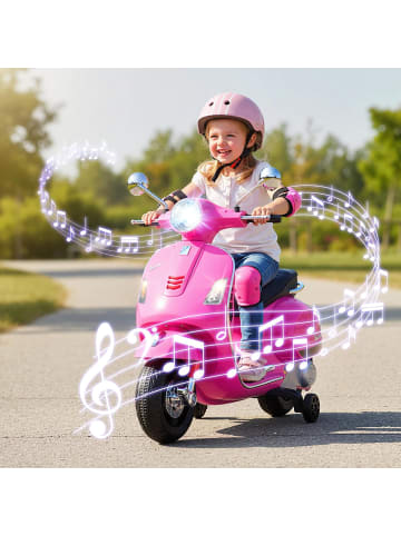 COSTWAY Kinder Motorrad Elektrisch 3-6 Jahren in Rosa