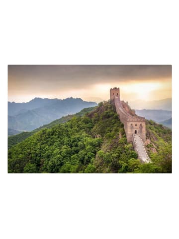WALLART Leinwandbild - Die unendliche Mauer von China in Grün