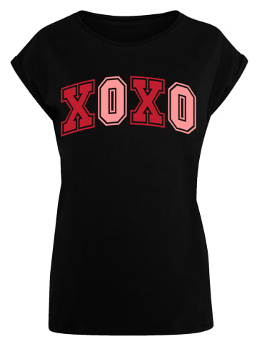 F4NT4STIC T-Shirt xoxo Varsity College Valentinstag in schwarz