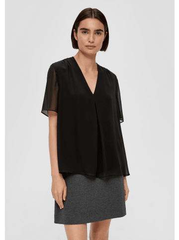 s.Oliver BLACK LABEL Bluse kurzarm in Schwarz