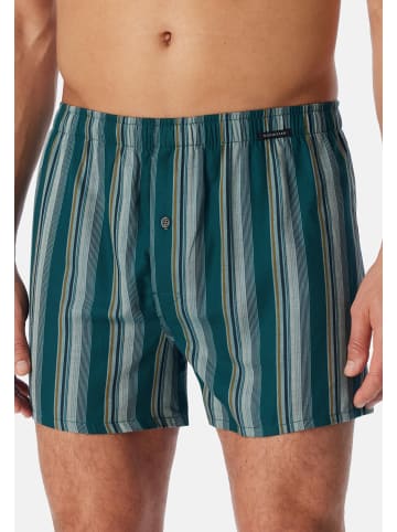 Schiesser Boxershorts Web in Grau / petrol