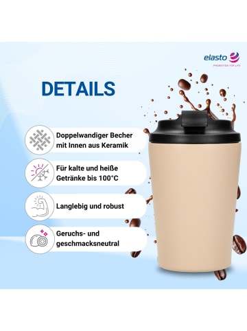 elasto Kaffeebecher "Ceramico" in beige - 360 ml