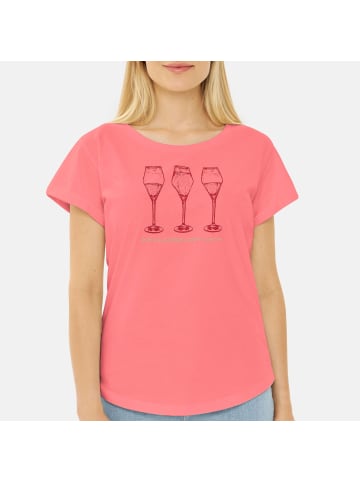 Derbe T-Shirt in Koralle