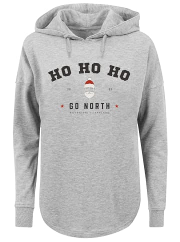 F4NT4STIC Oversized Hoodie Ho Ho Ho Santa Claus Weihnachten in grau