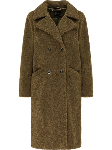 faina Mantel Aus Faux Shearling in Oliv