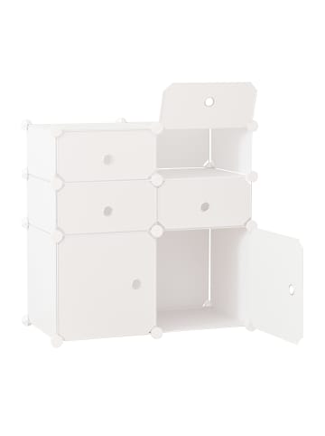 HOMCOM Schuhschrank-L75 x B37 x H73 cm-Weiß