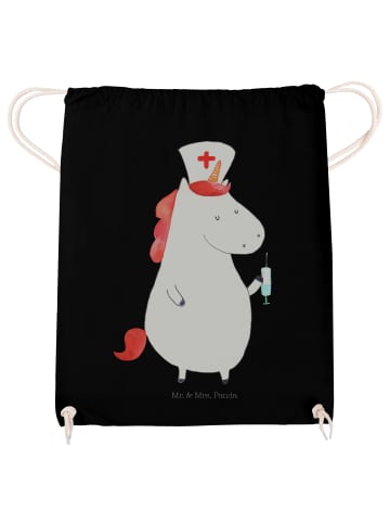 Mr. & Mrs. Panda Säckchen Einhorn Krankenschwester ohne Spruch in Schwarz