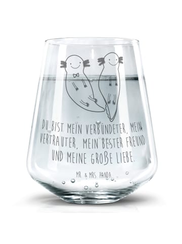 Mr. & Mrs. Panda Wasserglas Axolotl Freundin mit Spruch in Transparent