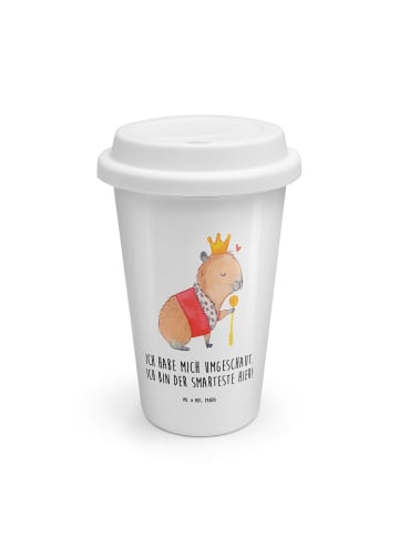 Mr. & Mrs. Panda Tumbler Capybara König mit Spruch in Weiß