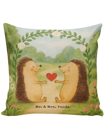 Mr. & Mrs. Panda Sofakissen Hochzeit Igel Design ohne Spruch in Weiß