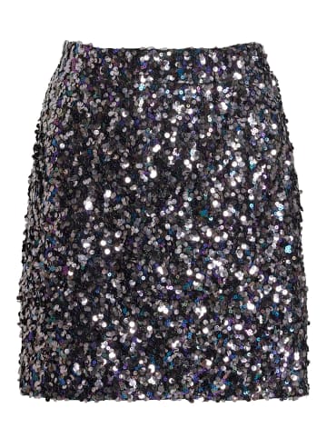 Vila Glitzer Mini Bleistift Rock Pailletten Skirt VIMANA in Schwarz