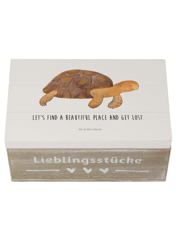 Mr. & Mrs. Panda truhe holz Schildkröte MHerzieren mit Spruch in Weiß