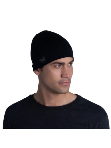 Buff Buff Merino Midweight Beanie in Schwarz