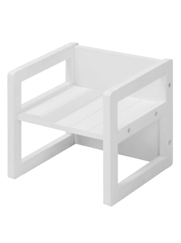 roba Kinder-Sitzhocker im Landhausstil, 3-fach höhenverstellbar, weiß