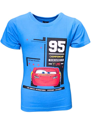 Disney Cars 2er-Set: T-Shirt Disney Cars Lightning McQueen in Blau-Weiß