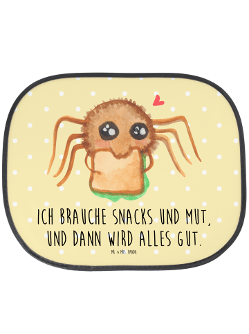 Mr. & Mrs. Panda Auto Hitzeschutz Spinne Agathe Sandwich mit Spruch in Gelb Pastell