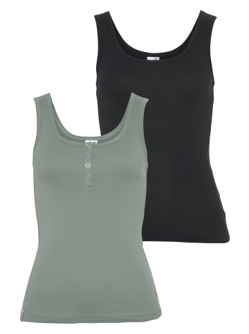 Kangaroos Tanktop in grün-schwarz