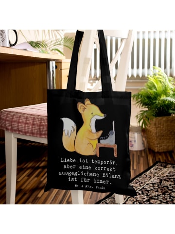 Mr. & Mrs. Panda Tote Bag Buchhalter Weisheit mit Spruch in Schwarz